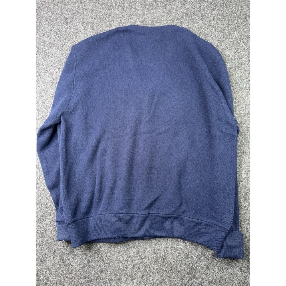 Vintage IZOD Lacoste Cardigan Sweater Mens XL Navy Blue USA Orlon Crocodile - Picture 7 of 7